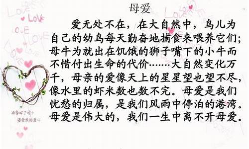 有关母爱的作文500字_有关母爱的作文500字左右